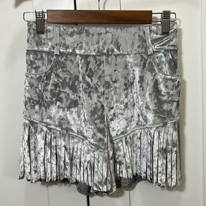 Crushed Velvet Fringe Shorts